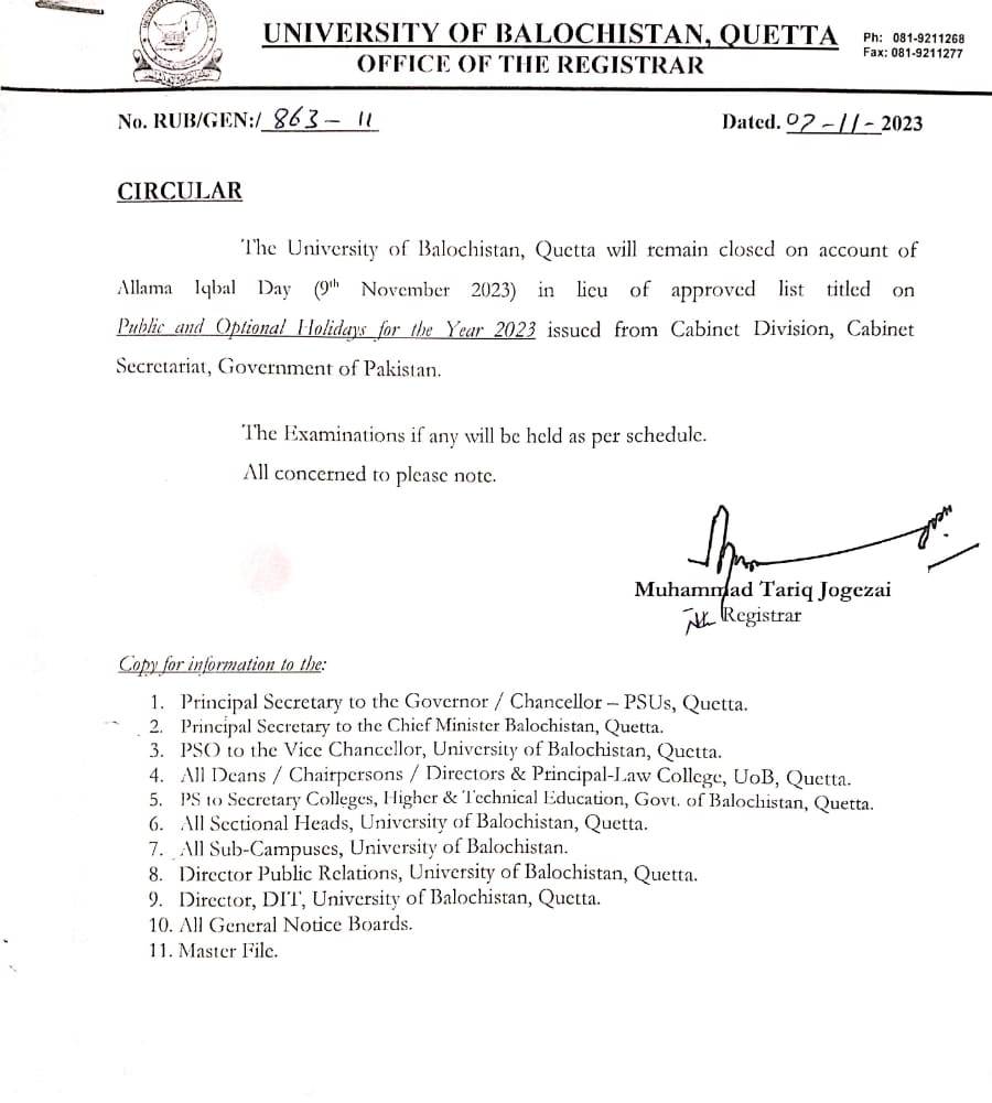 Notifications Circulars Orders